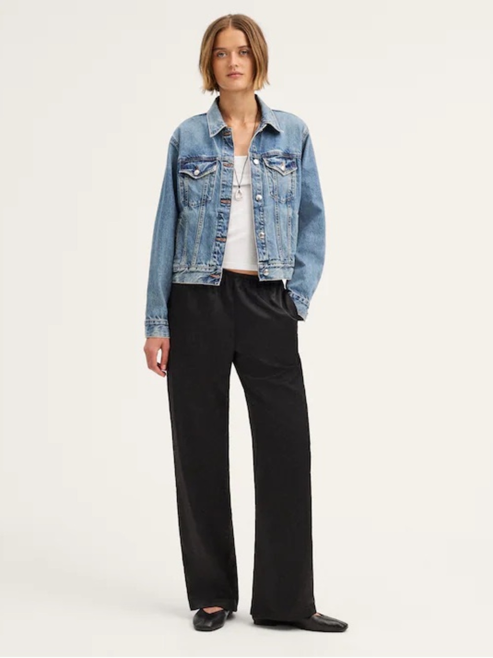 Madewell The Tall Devon Pant in Black Satin size MEDIUM TALL